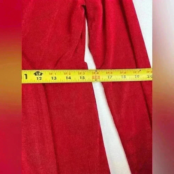 Jodifl faux wrap size Medium dress red shimmer holiday party long sleeve v neck - Picture 5 of 7